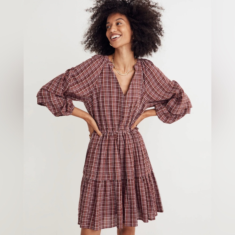 Madewell Seersucker Wrap Mini Dress